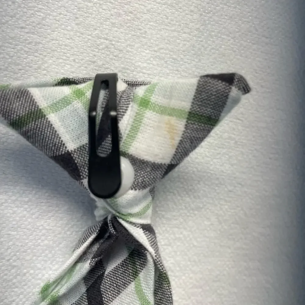 Target Boys Plaid Clip Tie black white green
